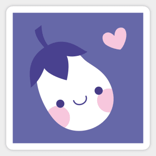 Cute white eggplant Sticker